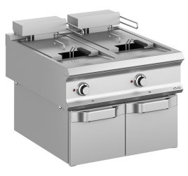 2x18 literes MBM gázüzemű olajsütő leeresztőcsappal alépítmény nélkül